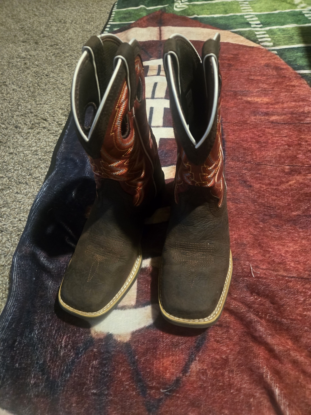 Durango Kids Brown Boots with Orange Stitching